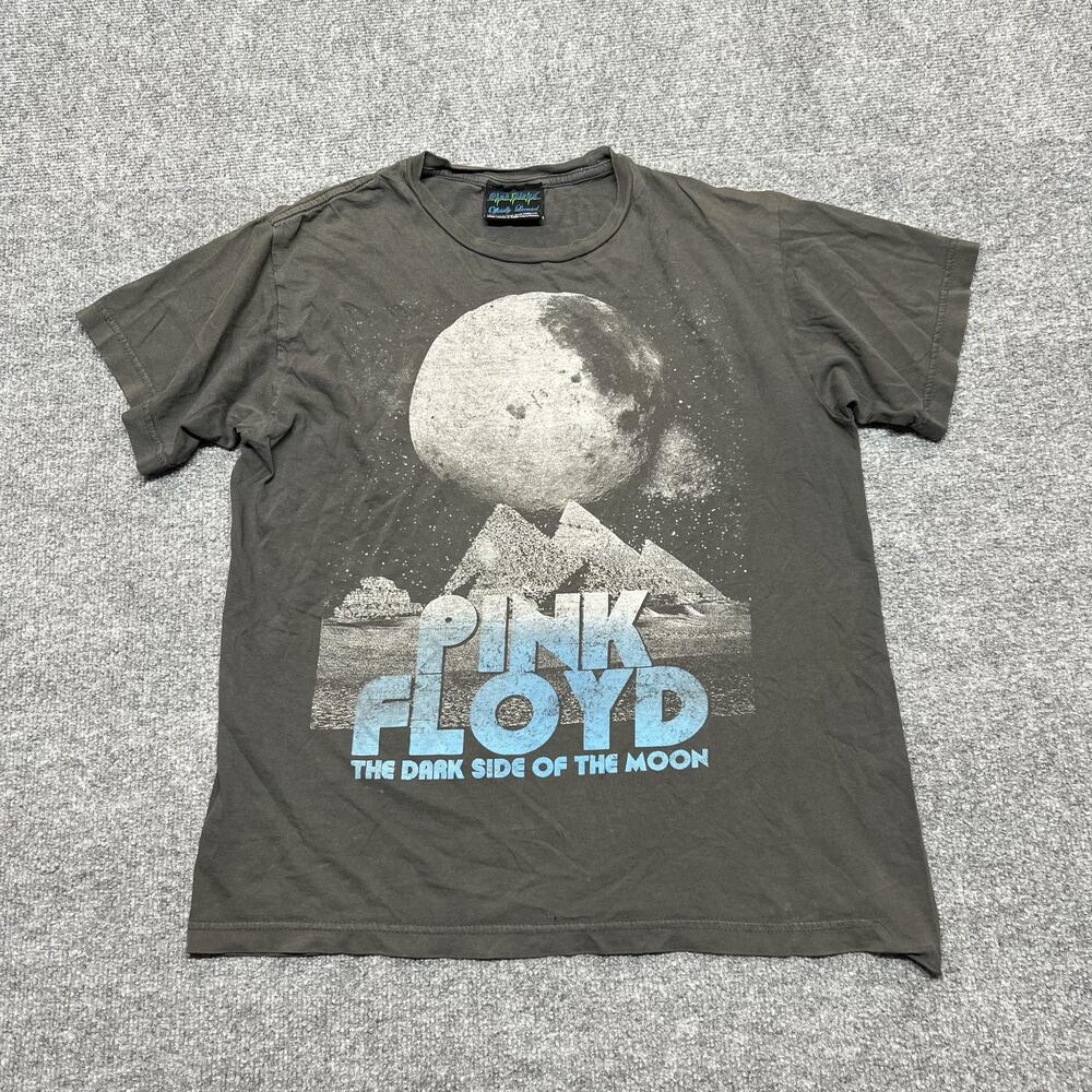 Y2K Pink Floyd Shirt Men's M Gray Dark Side Of The Moon Graphic Tee Distressed